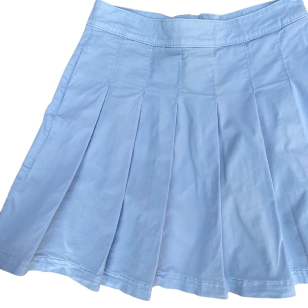 Y2K American Eagle baby blue pleated mini skirt